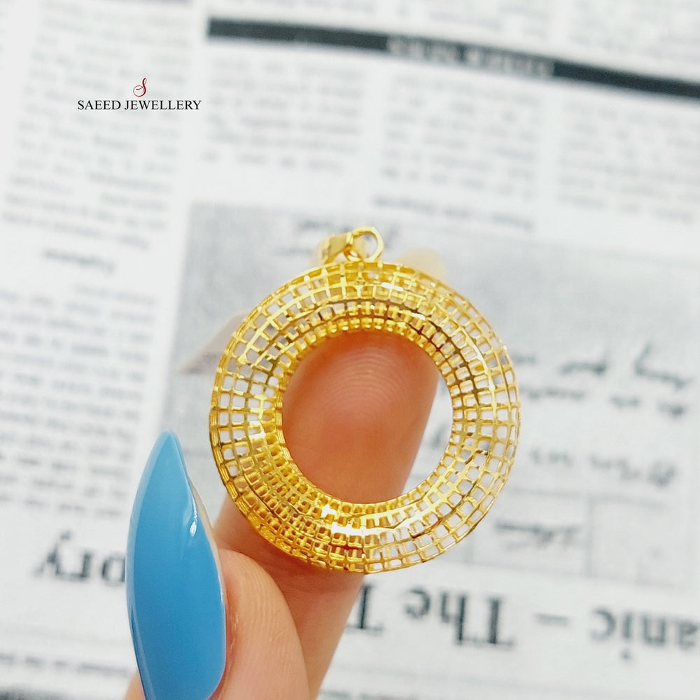 21K Gold Rounded Pendant by Saeed Jewelry - Image 2