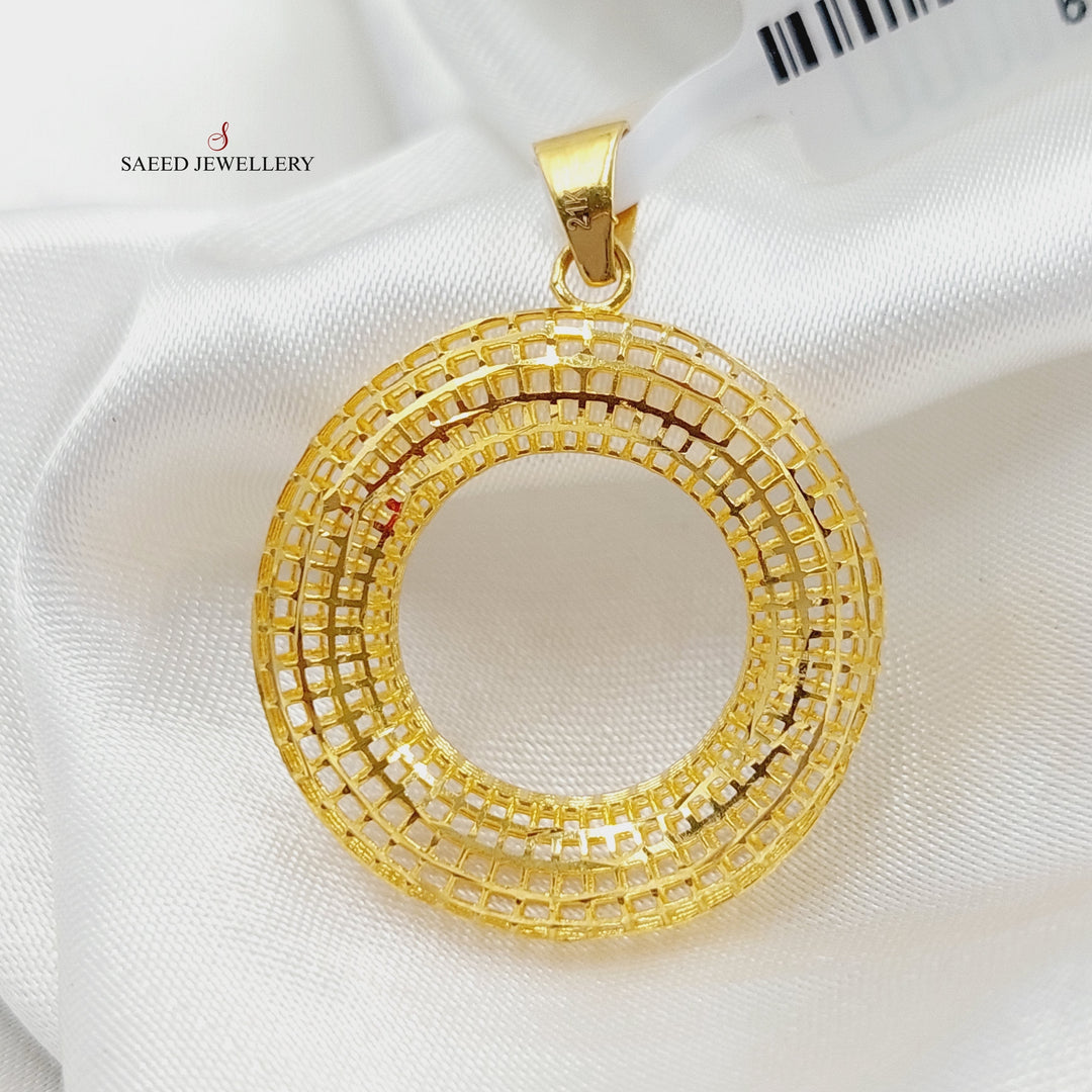 Rounded Pendant Made Of 21K Yellow Gold by Saeed Jewelry-28159