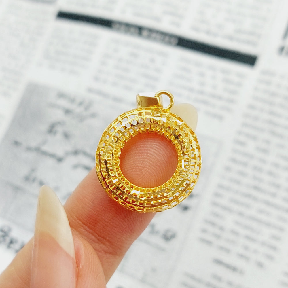 21K Gold Rounded Pendant by Saeed Jewelry - Image 2