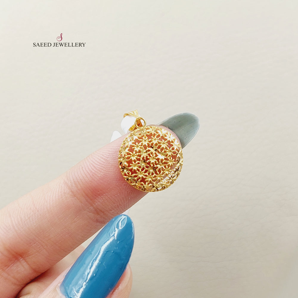 21K Gold Rounded Pendant by Saeed Jewelry - Image 2
