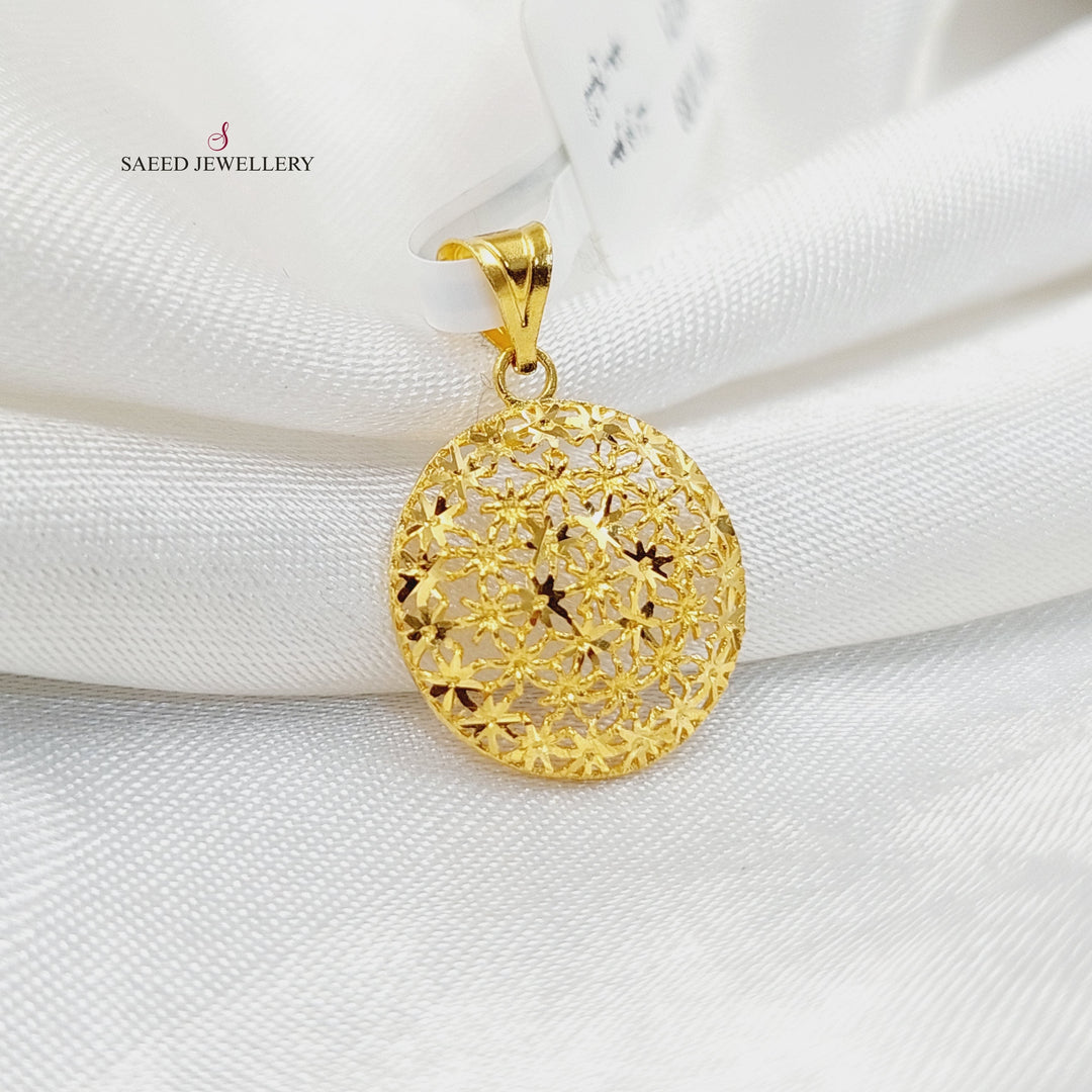 Rounded Pendant  Made Of 21K Yellow Gold by Saeed Jewelry-30371