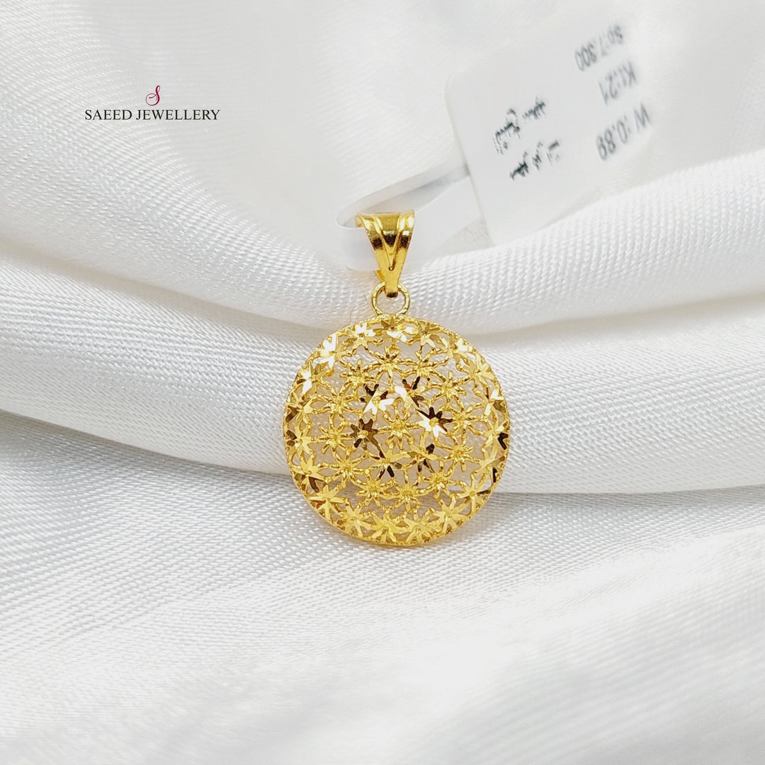 21K Gold Rounded Pendant by Saeed Jewelry - Image 1
