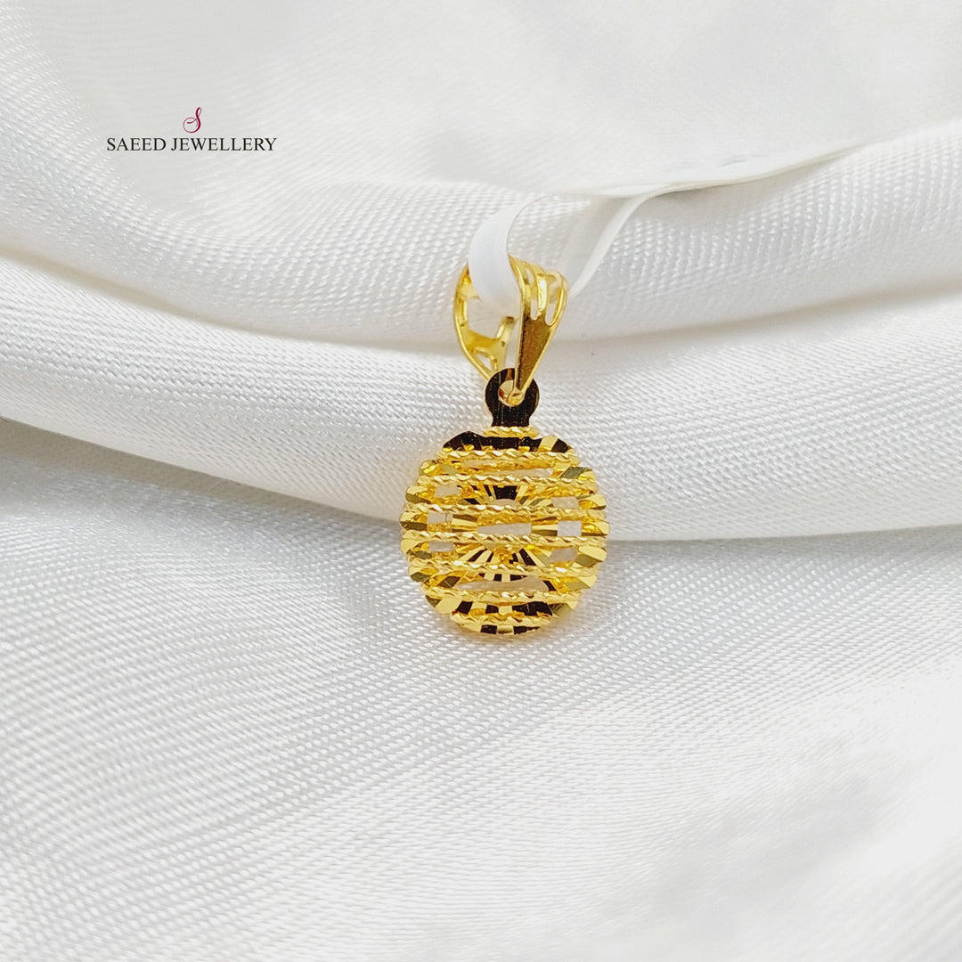 21K Gold Rounded Pendant by Saeed Jewelry - Image 3