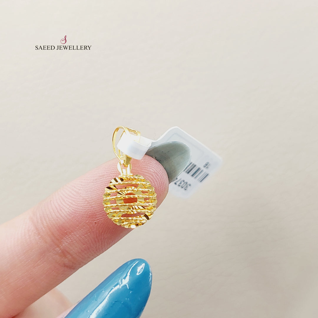 Rounded Pendant  Made Of 21K Yellow Gold by Saeed Jewelry-30374