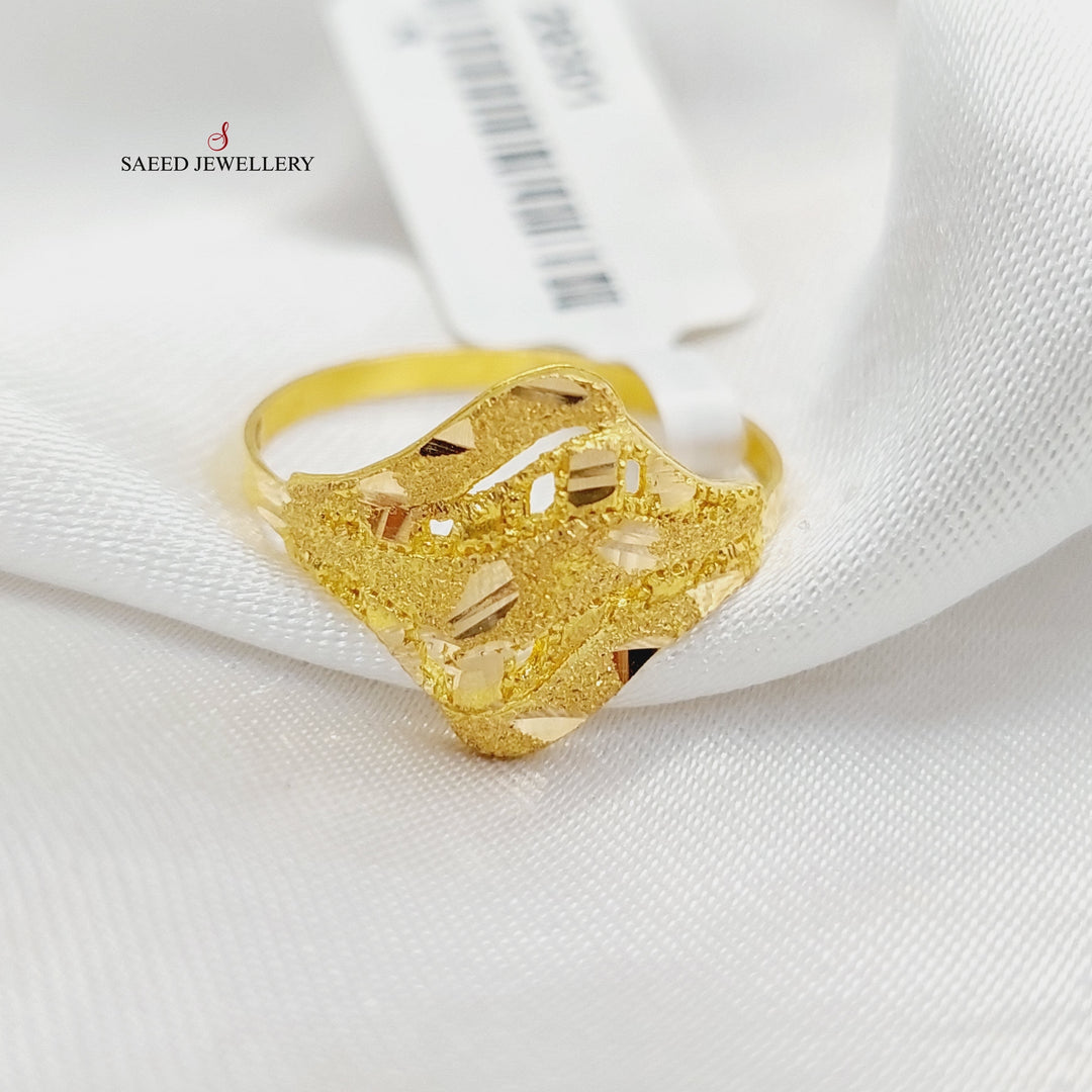 Sanded Ring  Made Of 21K Yellow Gold by Saeed Jewelry-29301