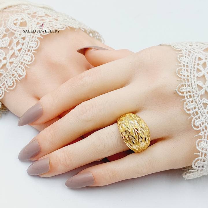 Sanded Ring  Made Of 21K Yellow Gold by Saeed Jewelry-29906