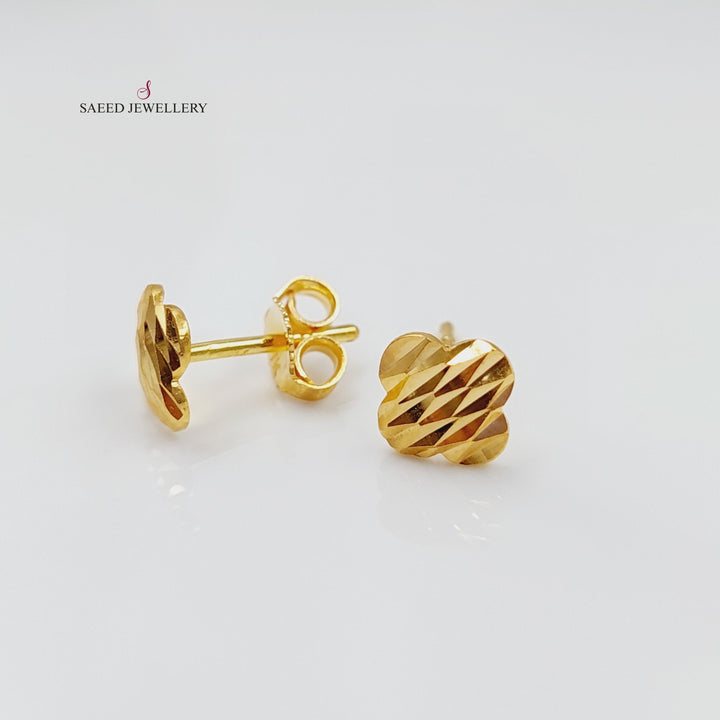 21K Gold Screw Earrings by Saeed Jewelry - Image 4