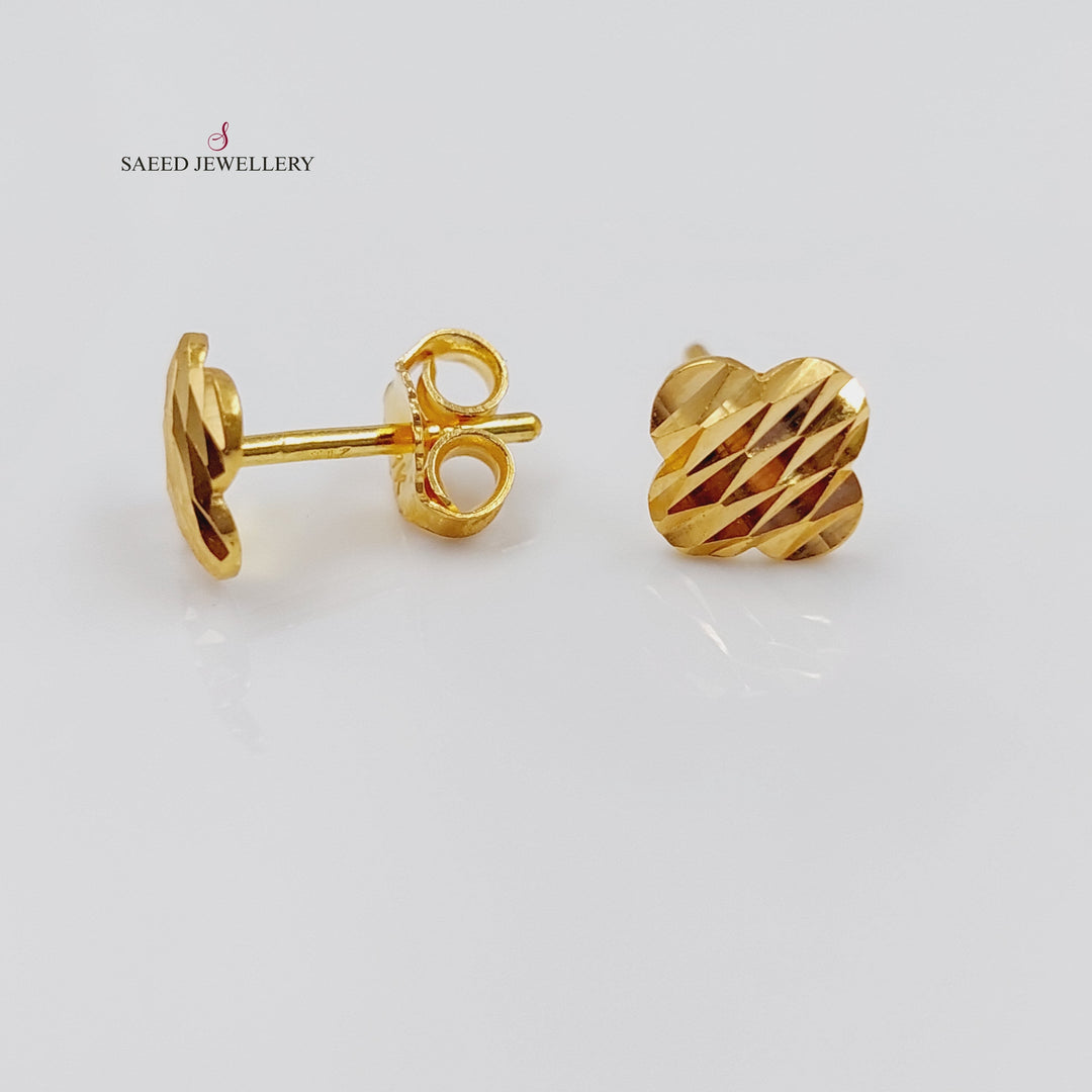 21K Gold Screw Earrings by Saeed Jewelry - Image 5