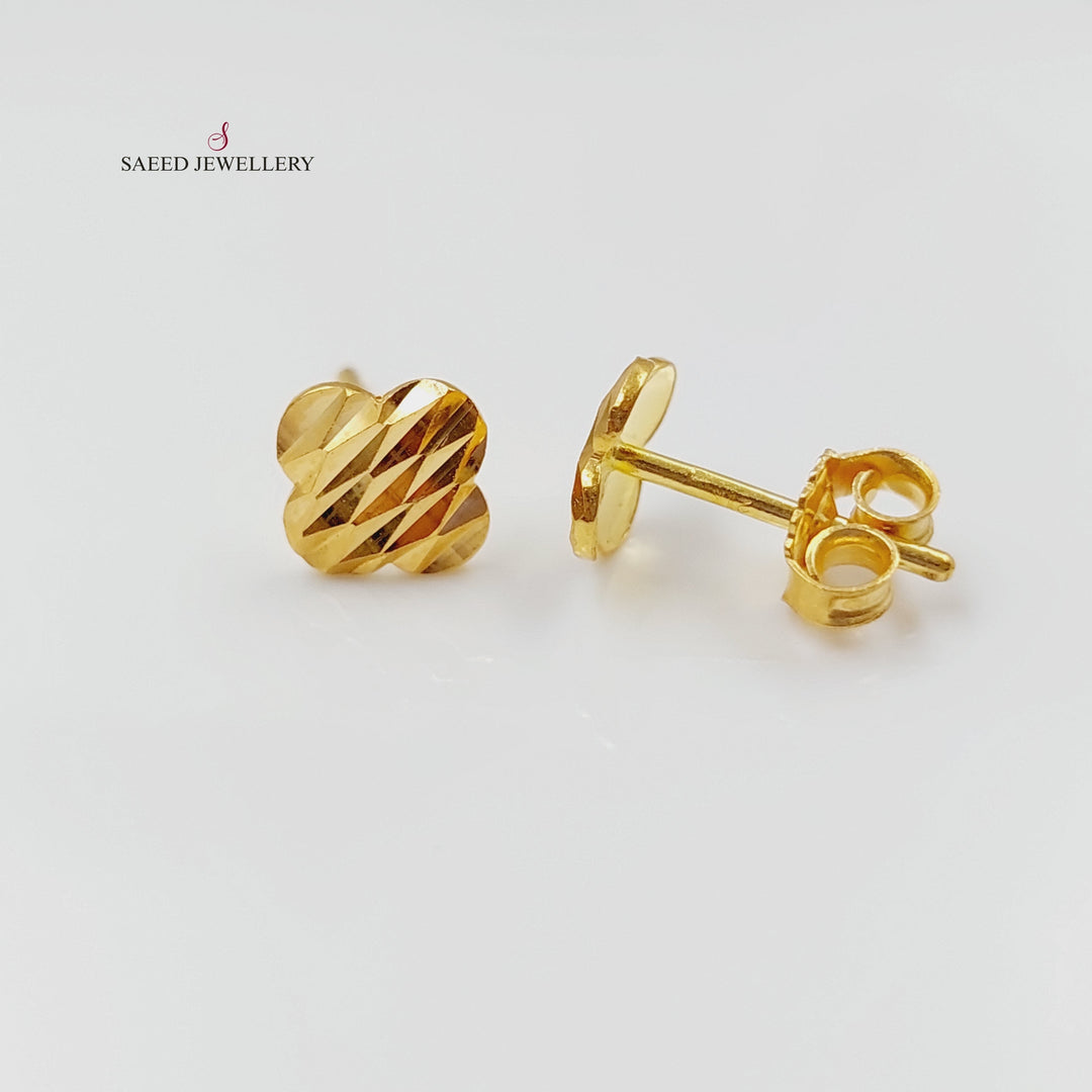 21K Gold Screw Earrings by Saeed Jewelry - Image 1