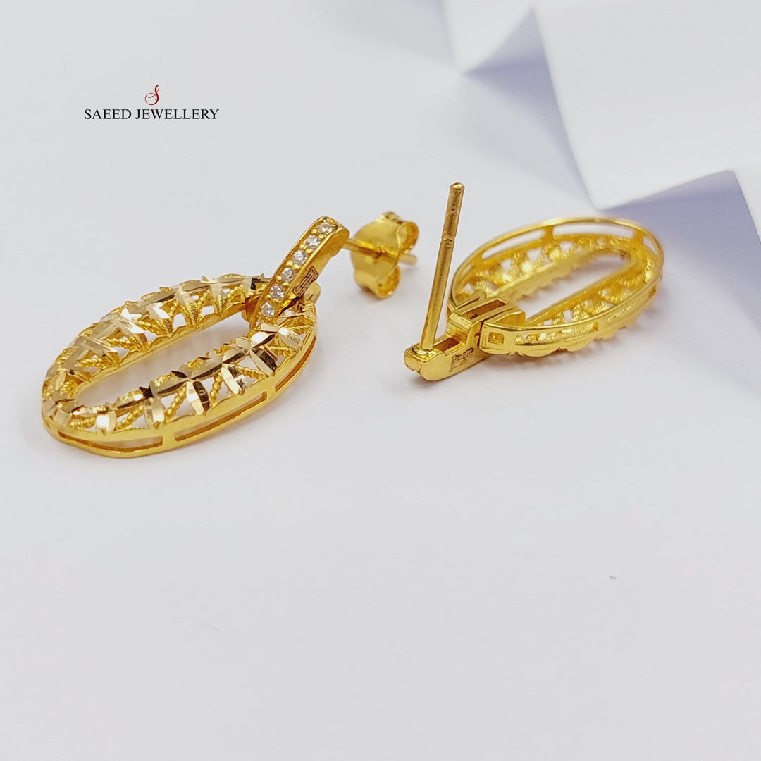 21K Gold Screw Earrings by Saeed Jewelry - Image 11