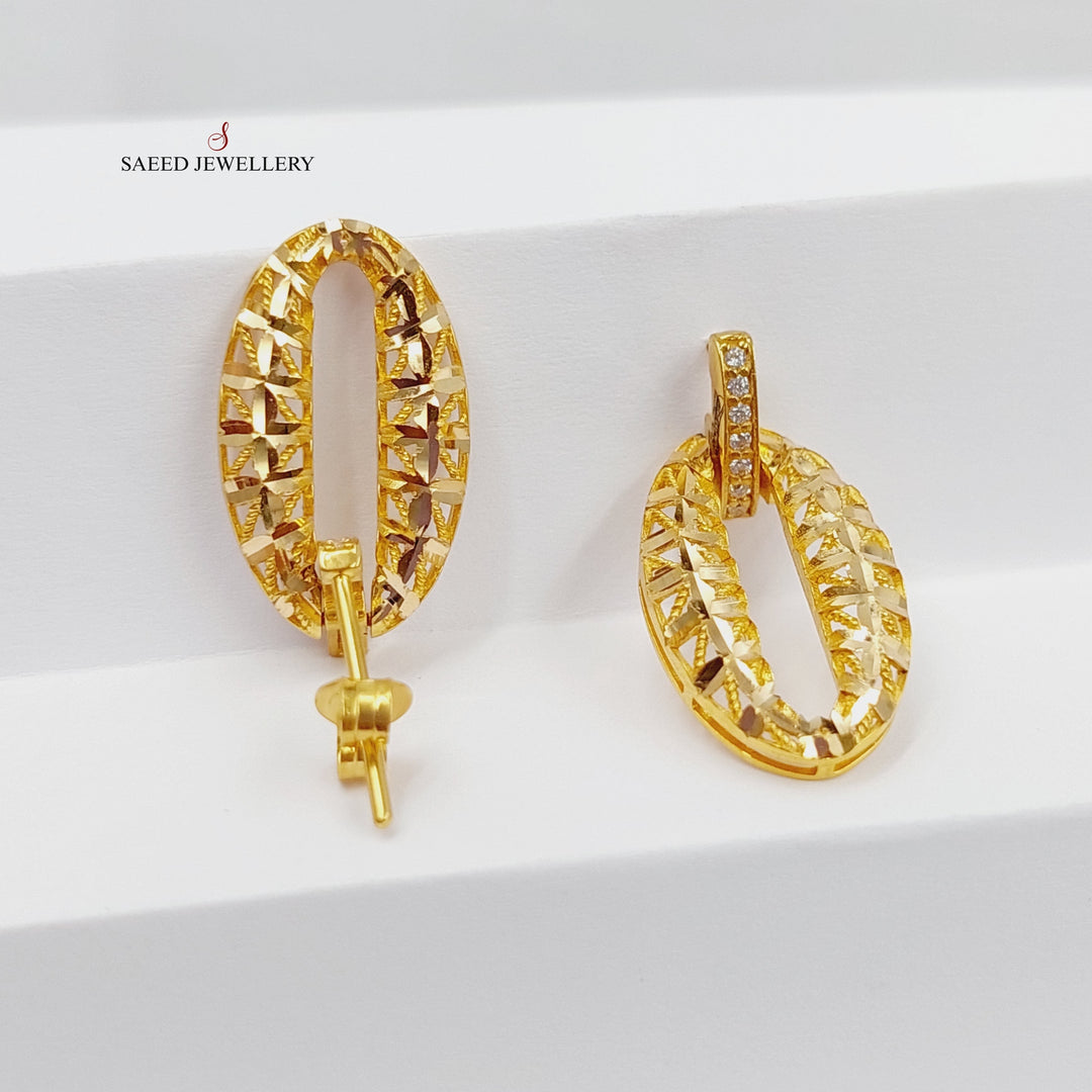 21K Gold Screw Earrings by Saeed Jewelry - Image 8