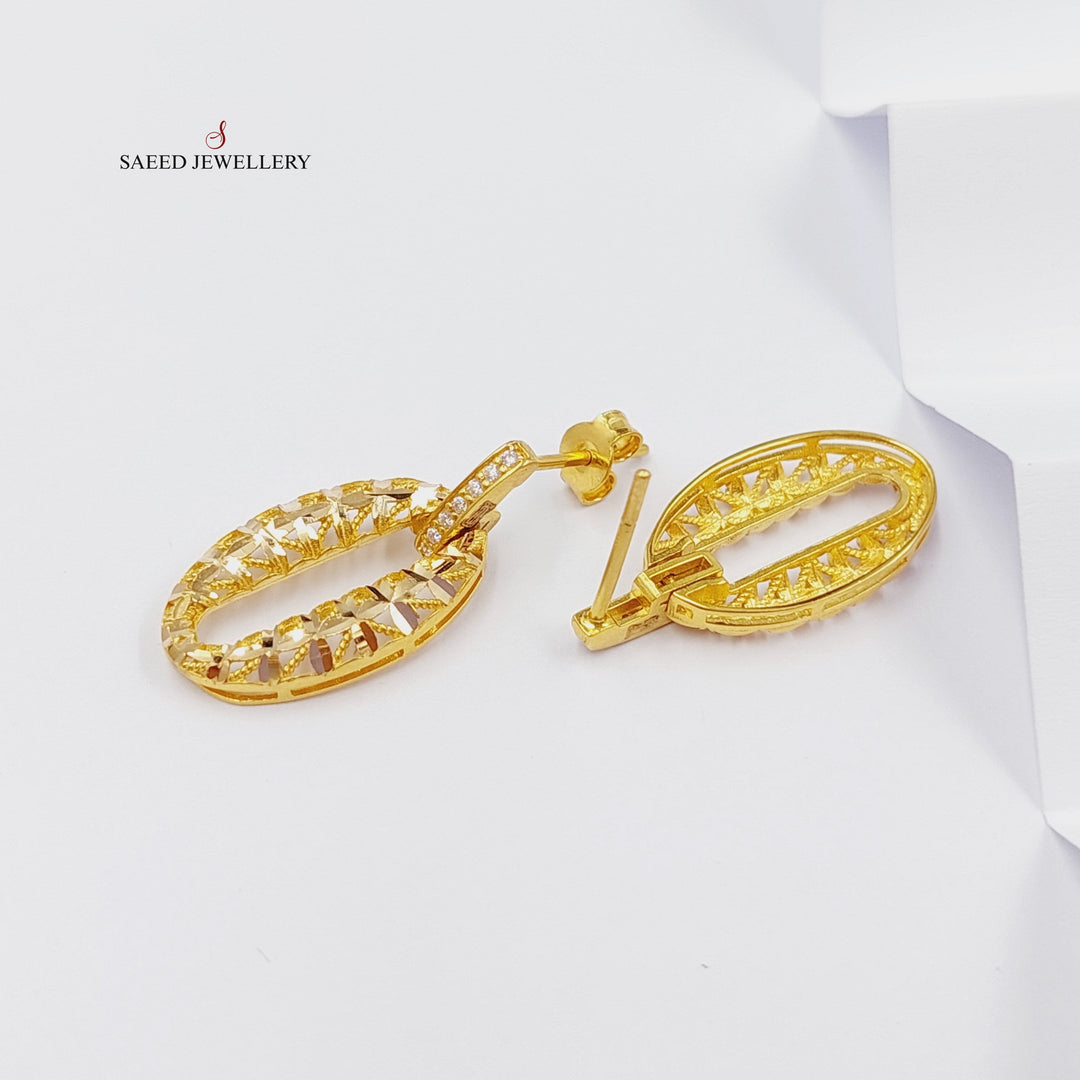 21K Gold Screw Earrings by Saeed Jewelry - Image 3