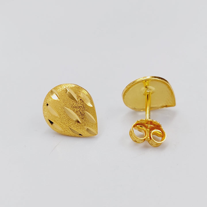 21K Gold Screw Earrings by Saeed Jewelry - Image 3