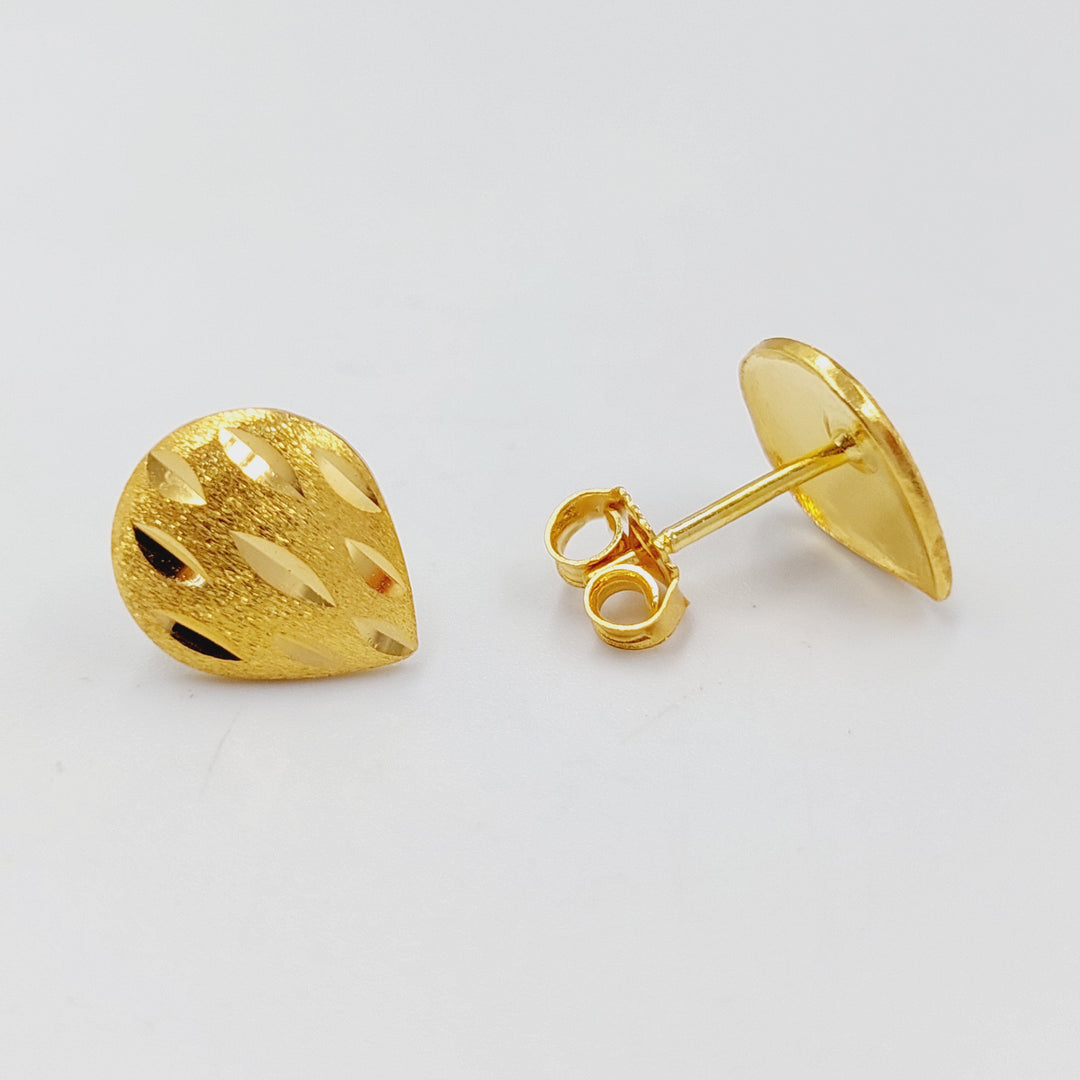 21K Gold Screw Earrings by Saeed Jewelry - Image 4