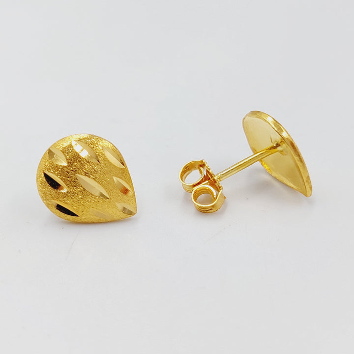 21K Gold Screw Earrings by Saeed Jewelry - Image 4