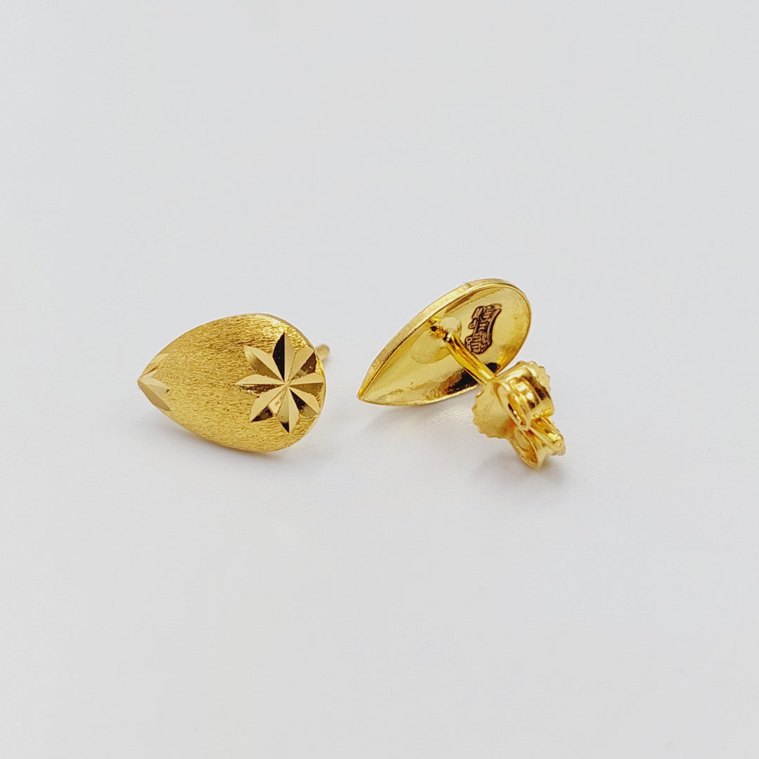 21K Gold Screw Earrings by Saeed Jewelry - Image 1