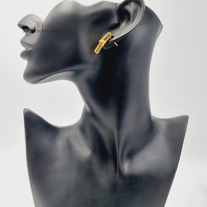 21K Gold Screw Paperclip Earrings by Saeed Jewelry - Image 4