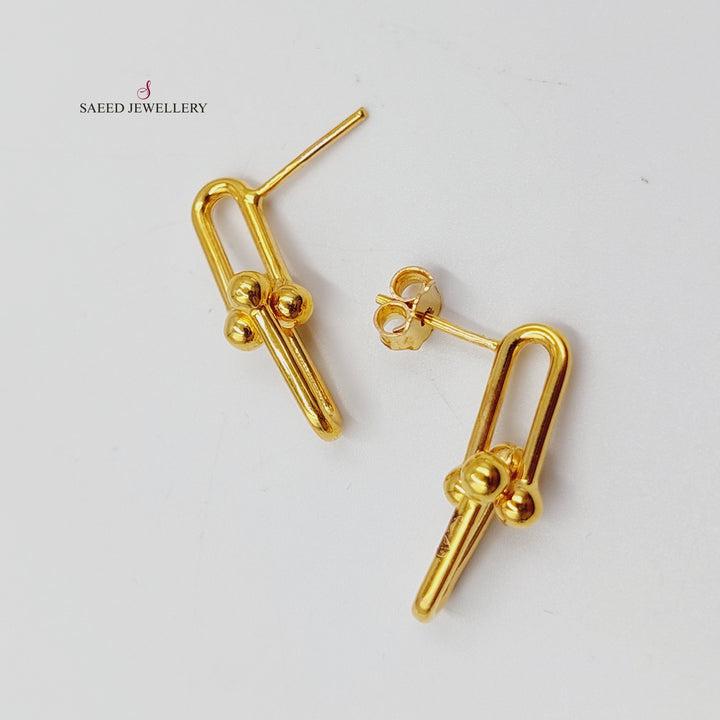 21K Gold Screw Paperclip Earrings by Saeed Jewelry - Image 5