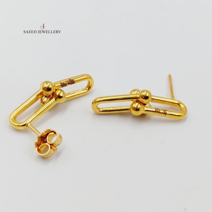 21K Gold Screw Paperclip Earrings by Saeed Jewelry - Image 6