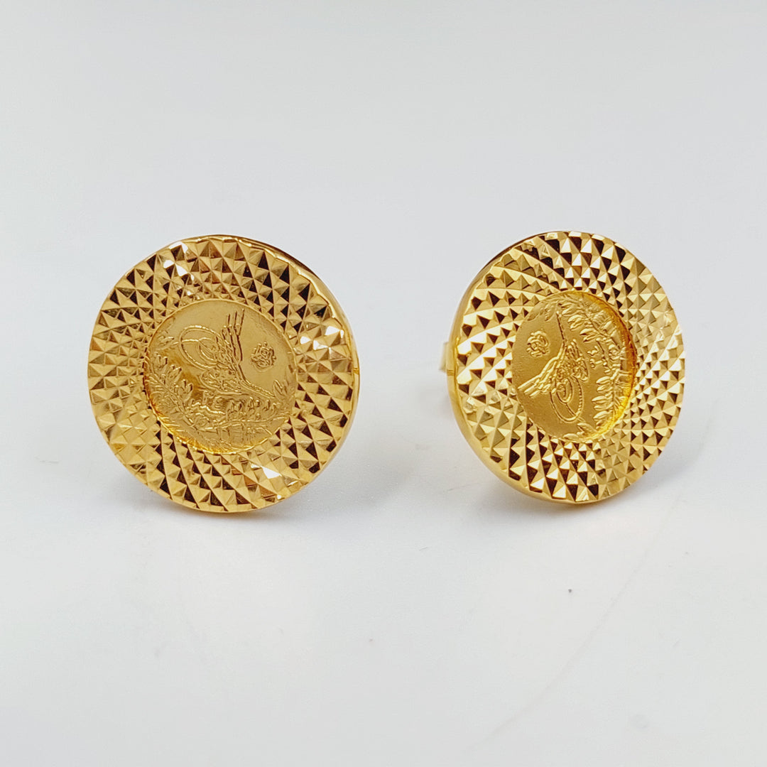 21K Gold Screw Rashadi Earrings by Saeed Jewelry - Image 3