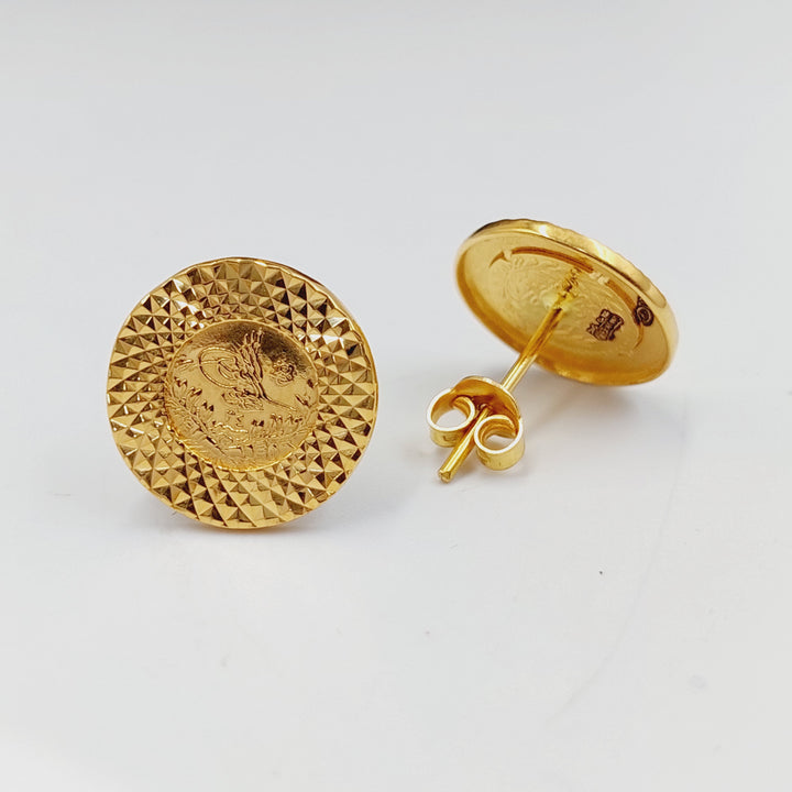 21K Gold Screw Rashadi Earrings by Saeed Jewelry - Image 4