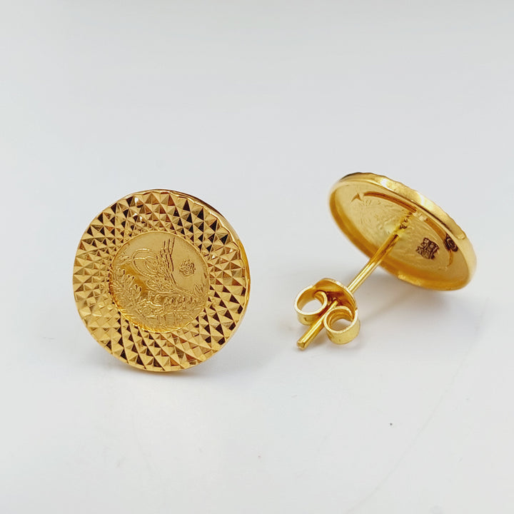 21K Gold Screw Rashadi Earrings by Saeed Jewelry - Image 1