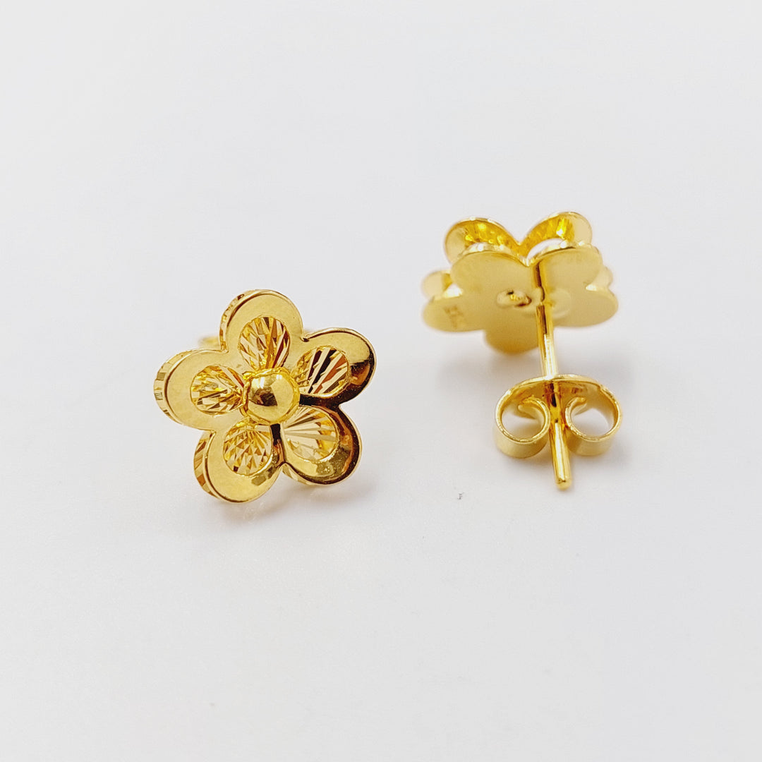 21K Gold Screw Rose Earrings by Saeed Jewelry - Image 1