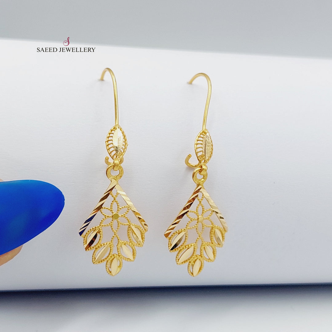 21K Gold Shankal Spike Earrings by Saeed Jewelry - Image 2