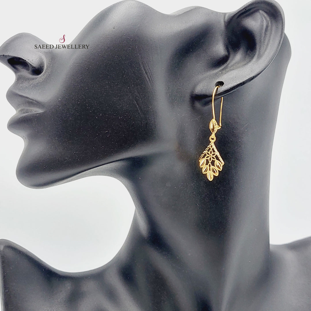 21K Gold Shankal Spike Earrings by Saeed Jewelry - Image 3