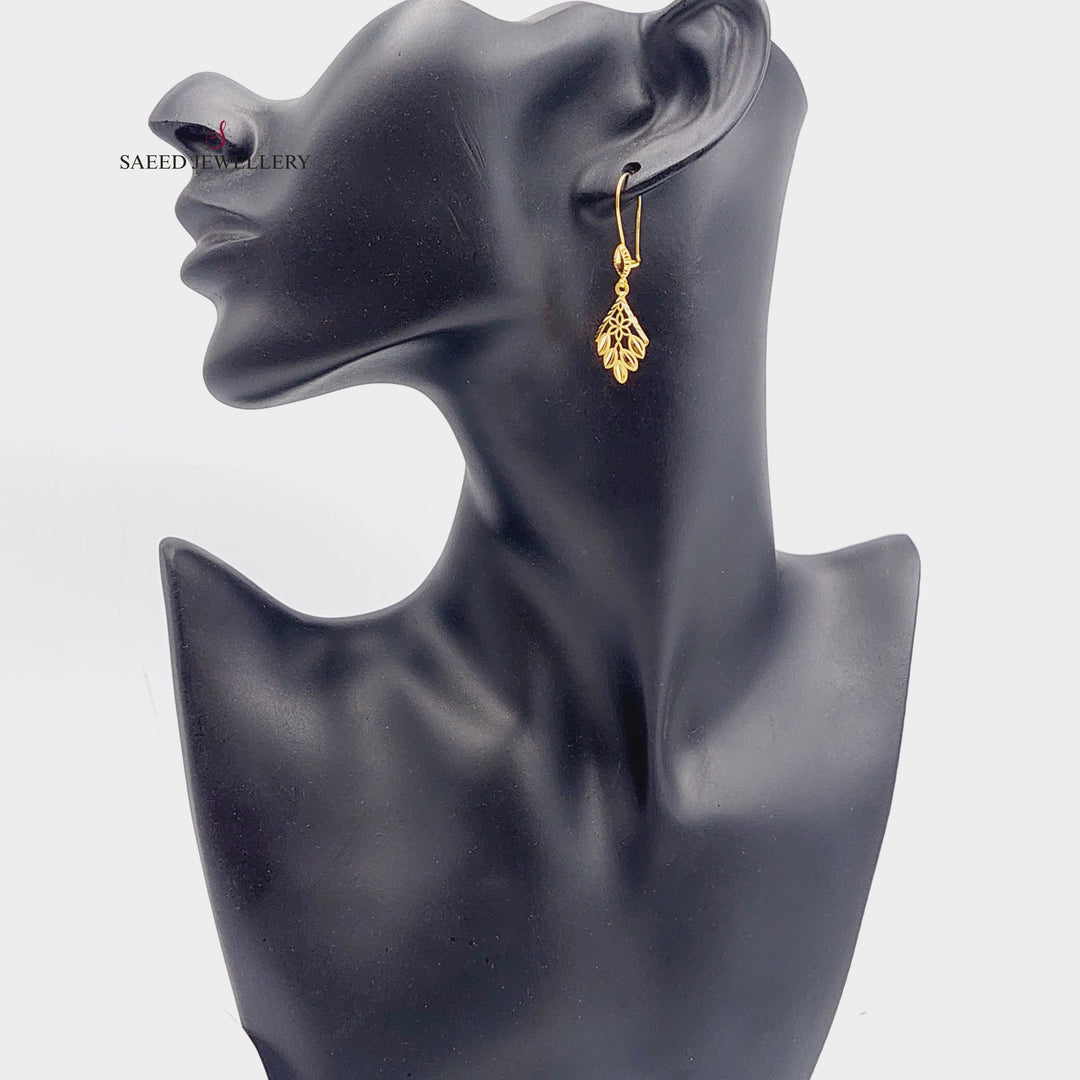 Shankal Spike Earrings Made Of 21K Yellow Gold by Saeed Jewelry-27405