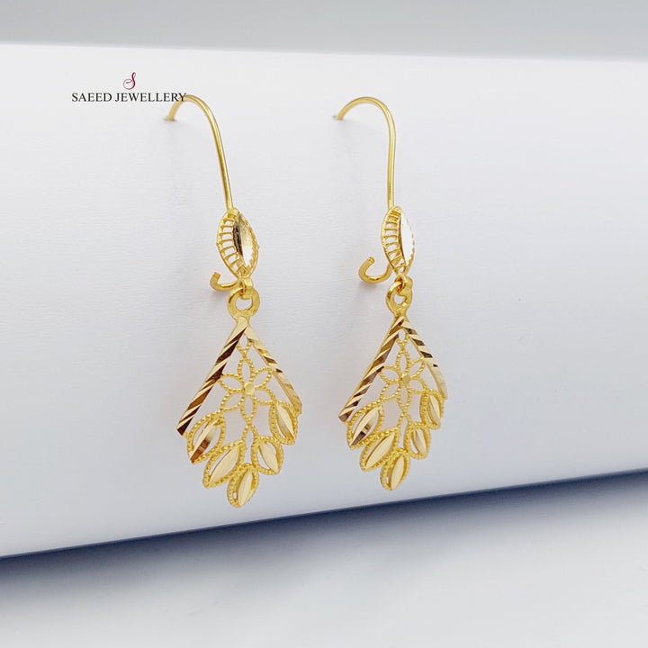 21K Gold Shankal Spike Earrings by Saeed Jewelry - Image 1