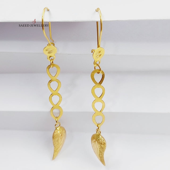 21K Gold Shankle Almond Earrings by Saeed Jewelry - Image 1