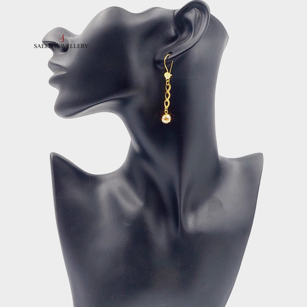 21K Gold Shankle Balls Earrings by Saeed Jewelry - Image 2