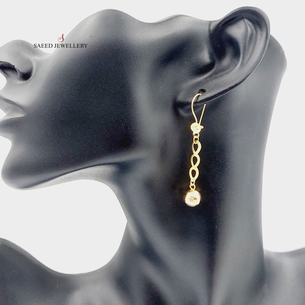 21K Gold Shankle Balls Earrings by Saeed Jewelry - Image 2