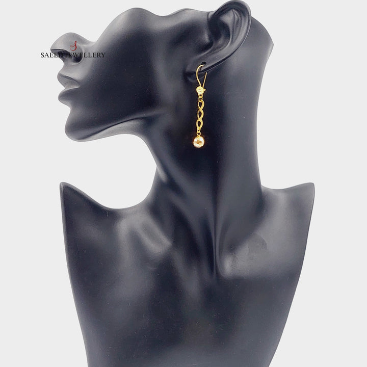 21K Gold Shankle Balls Earrings by Saeed Jewelry - Image 3