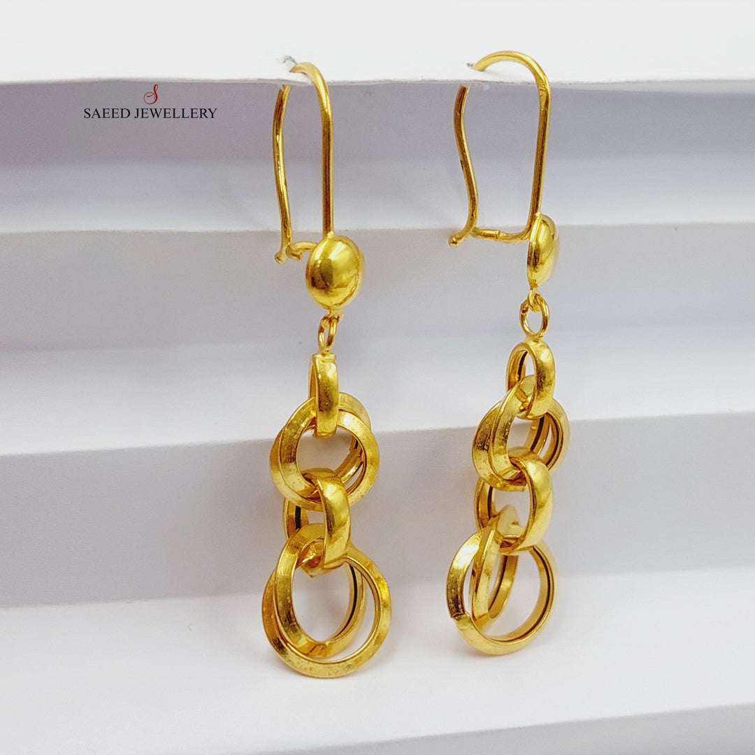 Shankle Cuban Links Earrings  Made Of 21K Yellow Gold by Saeed Jewelry-28991