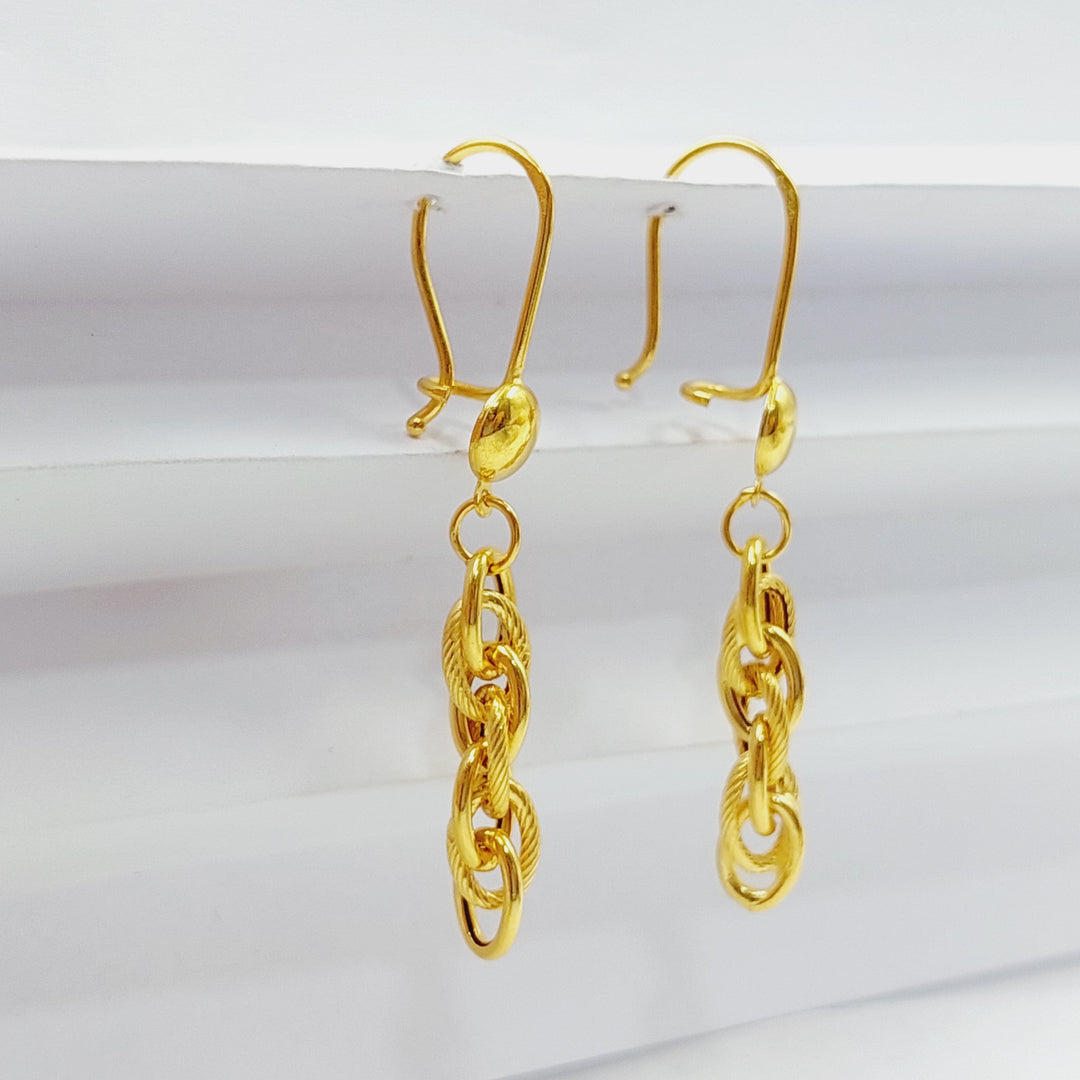 21K Gold Shankle Cuban Links Earrings by Saeed Jewelry - Image 1