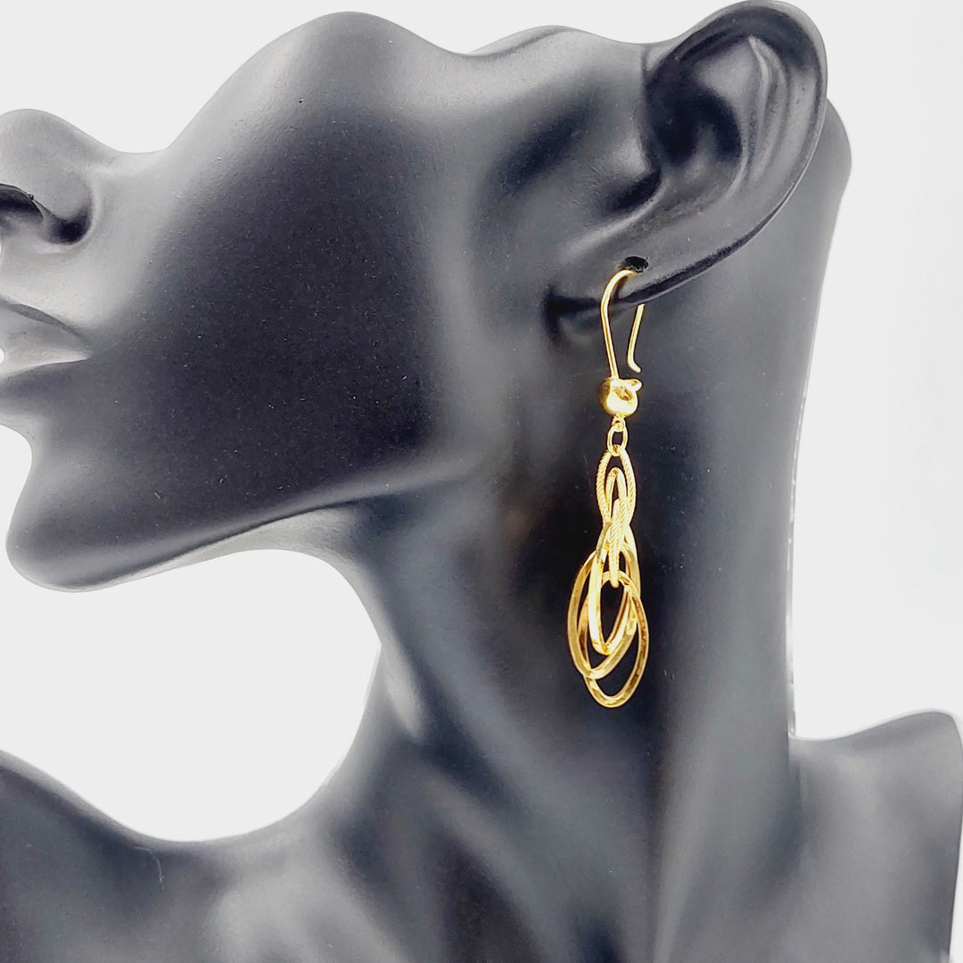 21K Gold Shankle Cuban Links Earrings by Saeed Jewelry - Image 2