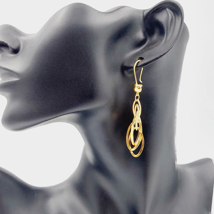 21K Gold Shankle Cuban Links Earrings by Saeed Jewelry - Image 2