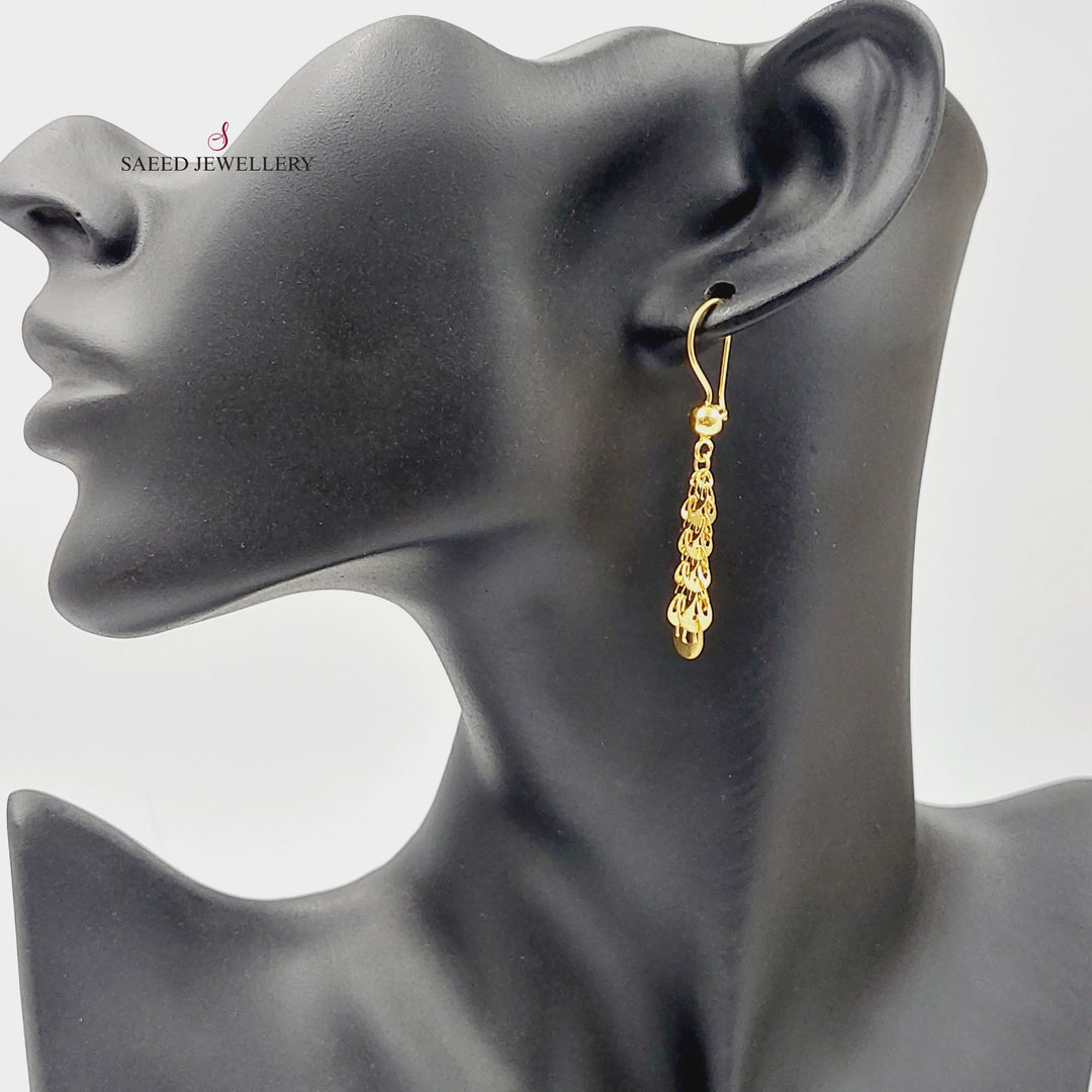 21K Gold Shankle Earrings by Saeed Jewelry - Image 2
