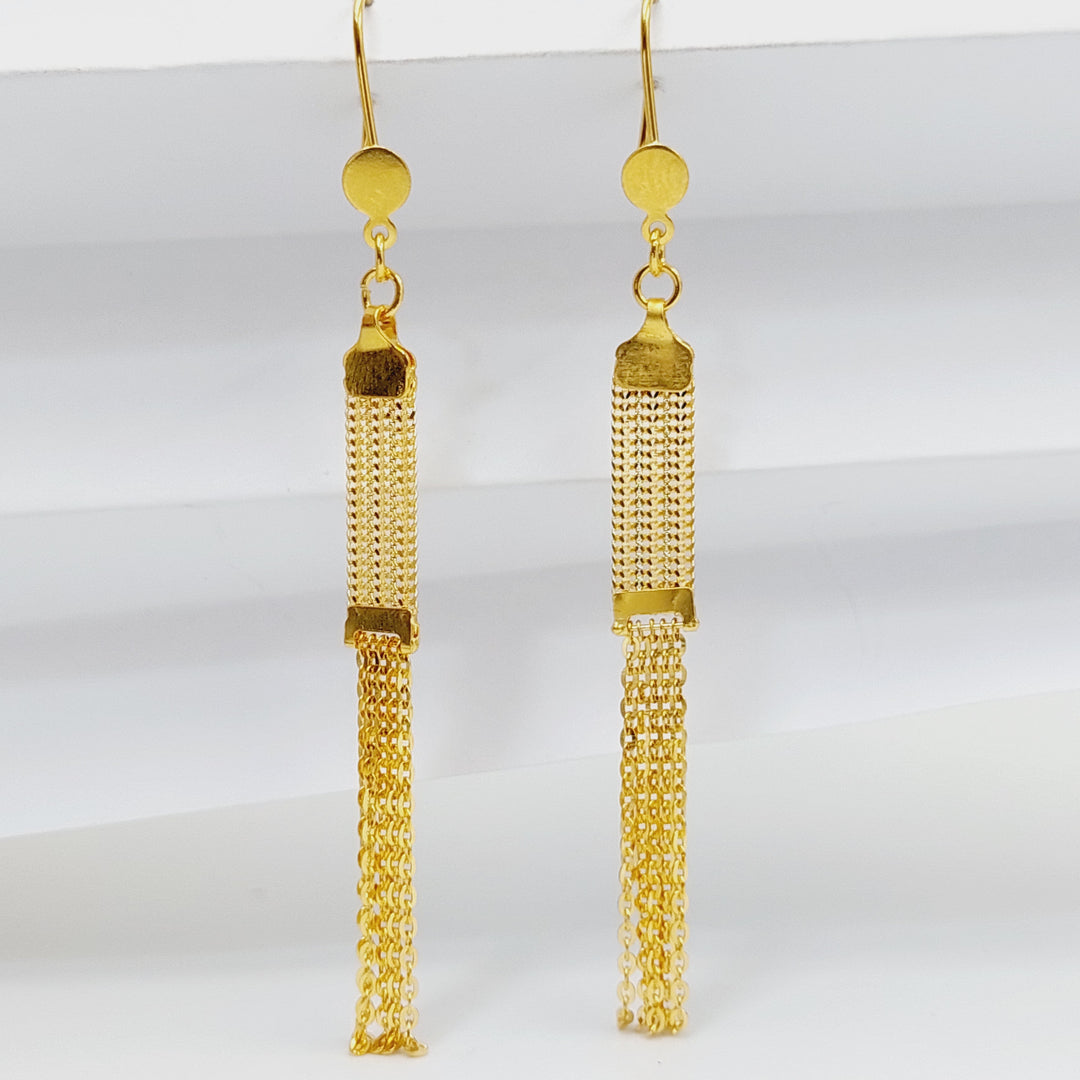21K Gold Shankle Earrings by Saeed Jewelry - Image 3