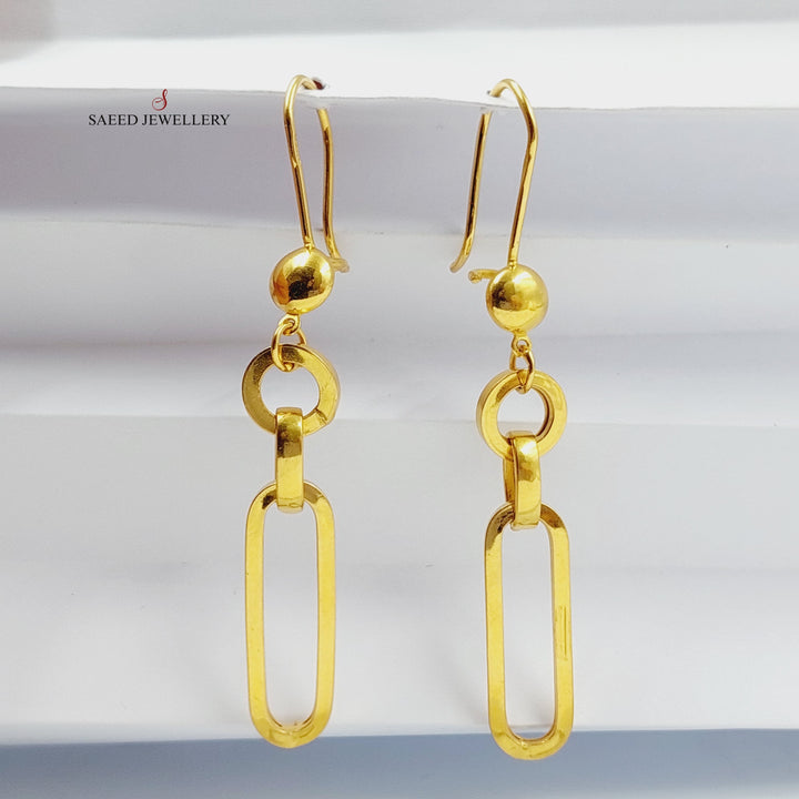 21K Gold Shankle Paperclip Earrings by Saeed Jewelry - Image 4