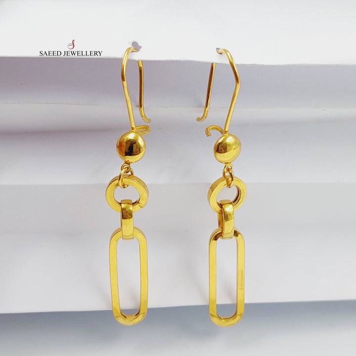 21K Gold Shankle Paperclip Earrings by Saeed Jewelry - Image 1