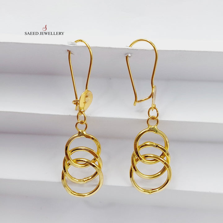 21K Gold Shankle Rounded Earrings by Saeed Jewelry - Image 5