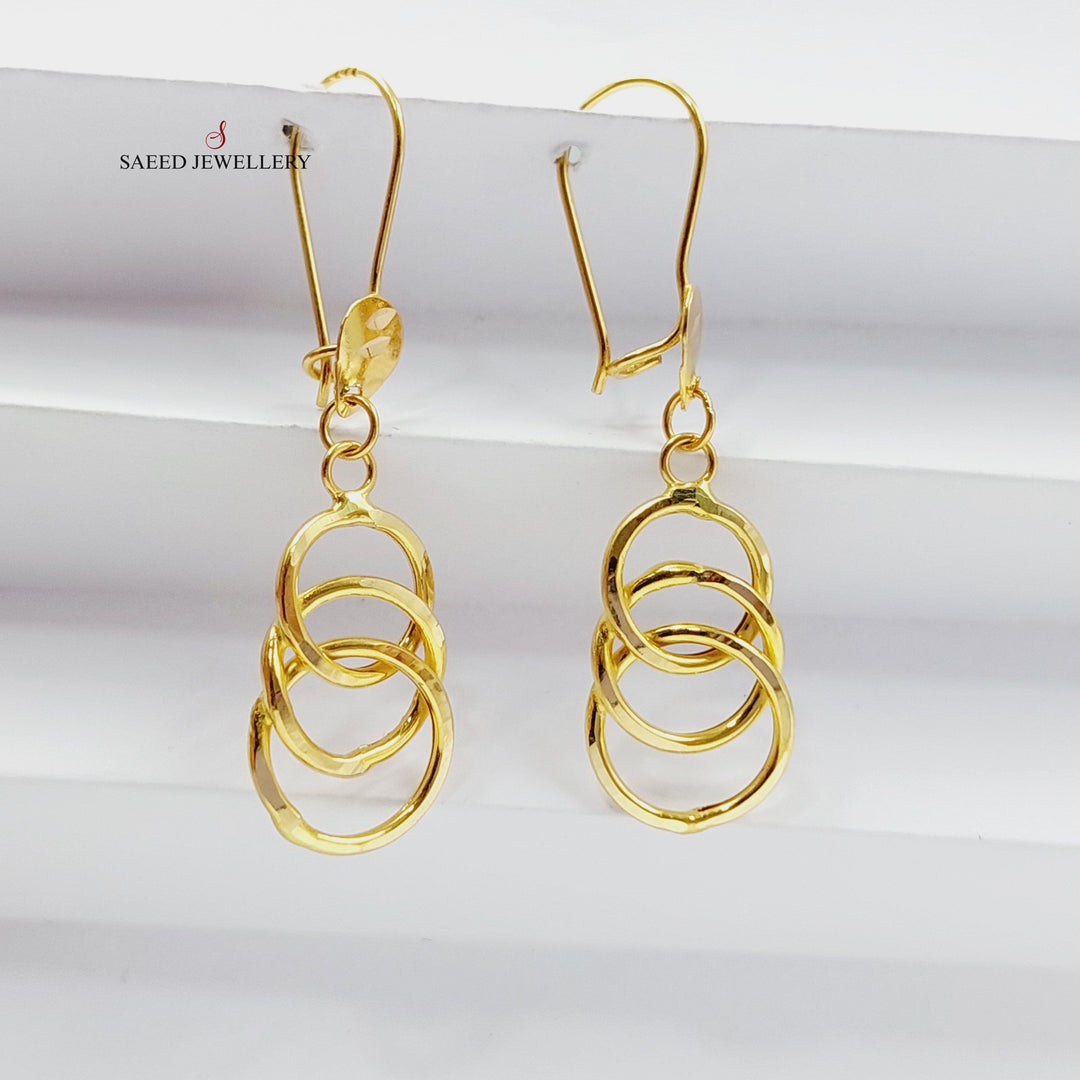 Shankle Rounded Earrings  Made Of 21K Yellow Gold by Saeed Jewelry-29001