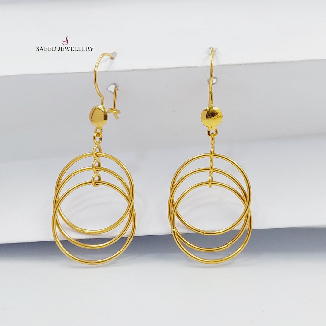 21K Gold Shankle Rounded Earrings by Saeed Jewelry - Image 1