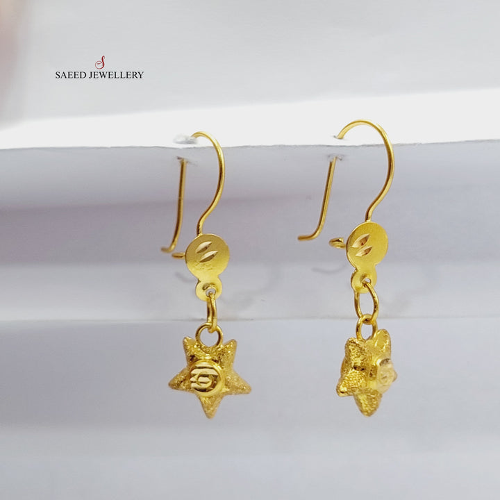 21K Gold Shankle Clover Earrings by Saeed Jewelry - Image 1