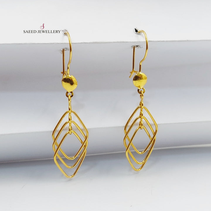 21K Gold Shankle Turkish Earrings by Saeed Jewelry - Image 2