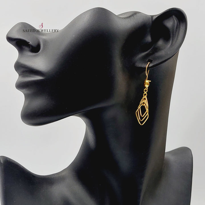 21K Gold Shankle Turkish Earrings by Saeed Jewelry - Image 3