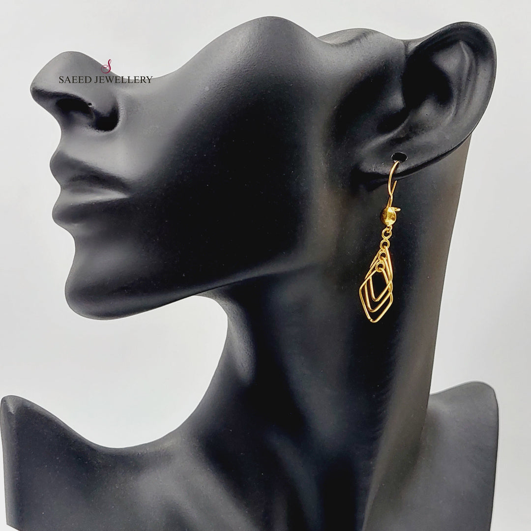 21K Gold Shankle Turkish Earrings by Saeed Jewelry - Image 4